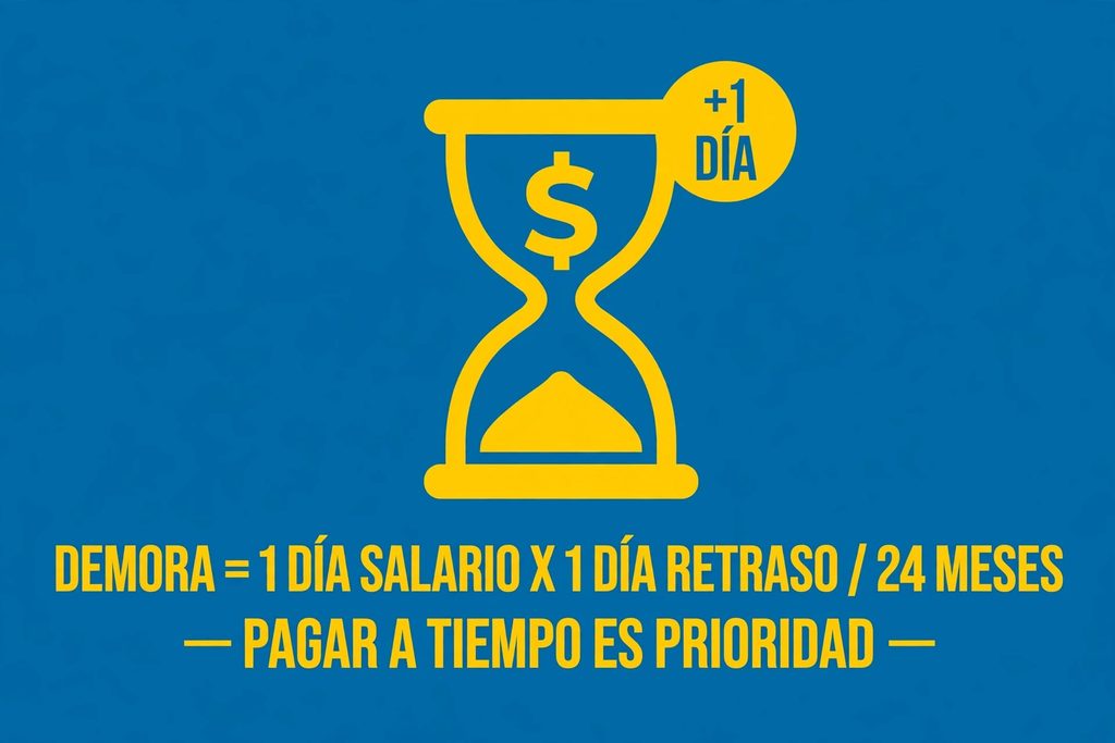 La demora en el pago activa, en muchos casos, la sanción moratoria prevista en el artículo 65 del Código Sustantivo del Trabajo, equivalente a un día de salario por cada día de retraso.